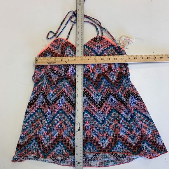 Self Esteem Chevron Knit Halter Top Womens L Large Empire Waist Surplice Flowy - Picture 6 of 11